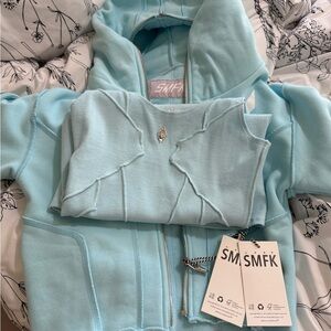 SMFK Light Blue Hoodie and Top Set